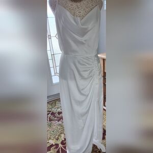 Milly Lilliana White Rusched  Midi Dress size 8